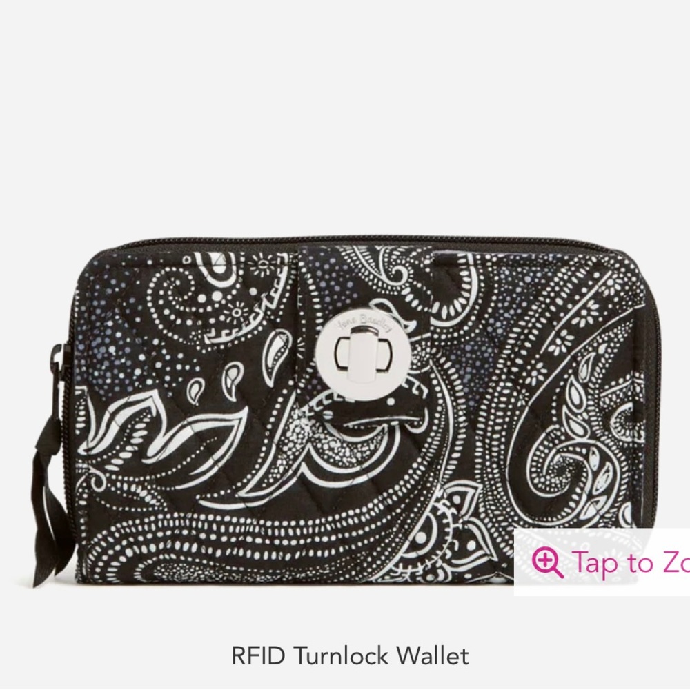 NEW Vera Bradley RFID Turnlock Wallet - Stellar Paisley